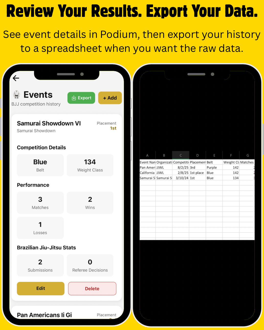Podium athlete competition tracking app
